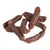Several brown dog snacks in sausage shape, individually wrapped and air-dried.