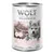 Wolf of Wilderness Junior wet food, Muddy Routes variety with fresh poultry and pork, 100% grain-free, with berries, roots and wild herbs, 400g can.