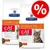 Hill's Prescription Diet Urinary Care c/d kattmat, Urinary Stress, Reduced calorie, Chicken. Två förpackningar med bild på katt och röd procent-symbol. Hill's Prescription Diet Urinary Care c/d kattmat, Urinary Stress, Reduced calorie, Chicken. Två förpackningar med bild på katt och röd procent-symbol.