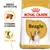 Saco de pienso Royal Canin Adult Beagle. Texto visible: 'Croqueta a medida', 'Peso ideal', 'Breed Nutrition'. Imagen de croqueta y silueta de perro. Marca y nombre del producto en el envase.
