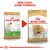 Royal Canin Pug Adult food packaging change shown side by side with text 'New look, same formula'. Both bags display product name and key features for dogs over 10 months old.
