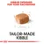 KIBBLES DESIGNED FOR YOUR DACHSHUND, TAILOR-MADE KIBBLE. Εικόνα κροκέτας με διαστάσεις 1 cm. Το κείμενο είναι στα αγγλικά.