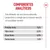 Componentes analíticos: proteína bruta 9,6%, fibra bruta 0,5%, grasa bruta 4,0%, ceniza bruta 1,4%. Descripción sobre el suministro de energía gracias a una textura adecuada.