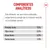 Componentes analíticos: proteína bruta 9,5%, fibra bruta 0,5%, grasa bruta 4,5%, ceniza bruta 1,5%. Descripción sobre el suministro de energía gracias a una textura adecuada. Componentes analíticos: proteína bruta 9,5%, fibra bruta 0,5%, grasa bruta 4,5%, ceniza bruta 1,5%. Descripción sobre el suministro de energía gracias a una textura adecuada.