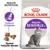 ROYAL CANIN Regular SENSIBLE 33 kattefoder, tekst: Health Nutrition, Optimal fordøjelse, Tilpasset foderpille størrelse. Billede af grå kat og foderpiller.