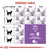 Feeding table showing daily kibble and pouch amounts for cats of 3, 4, 5, and 6 kg at ideal or overweight. Includes options for kibbles only or kibbles plus Royal Canin Sterilised pouch.