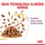Nová technológia vlhkého krmiva. Pravidelné kúsky s jemnou textúrou omáčky. Zobrazené kúsky mäsa v omáčke, logo Royal Canin v pravom dolnom rohu.