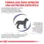 Formulado para ofrecer una nutrición específica. Información sobre esterilización, crecimiento y sistema inmunológico en cachorros, con silueta de perro y gráficos decorativos.
