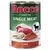 Rocco Single Meat ягненок, банка 400 г. Видимые ингредиенты: кусочки мяса и субпродукты. Текст: It's Meat Time, Lamm на немецком, английском и французском.