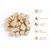 Freeze dried fish cubes with feature icons: 100% fish, high in protein, suitable for all ages, gently freeze dried, wheat free and gluten free.