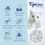 Tigerino Crystals. Areia de sílica, extremamente absorvente, bloqueia odores, inibe desenvolvimento bacteriano, não levanta pó, sem aroma para gatos sensíveis. Grânulos brancos e azuis visíveis.