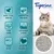 Tigerino Performance kattenbakvulling, zichtbare korrels en kat. Engelstalige claims: natural clay with baking soda, guaranteed 21 day odour control, extreme clumping, ultra absorbent & efficient, extremely low-dust, fragrance free – for sensible cats.