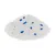 White and blue silica litter for pet toilets, visible as granules.