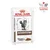 Veterinary gastrointestinal food pouch, thin slices in gravy, with veterinary nutrition label visible. Veterinary gastrointestinal food pouch, thin slices in gravy, with veterinary nutrition label visible.