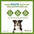 Texte en allemand : Täglich 1x kauen, reinigt 2x besser*, hält 3x länger* als der führende Hundesnack. Marque visible : Whimzees Wellness. Chien tenant une friandise verte.