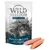 Pouch labelled 'Wild Freedom Pure Fillet Rugged Cliffs 100% Tuna Fillet, fresh and naturally grain-free snack' with two tuna fillet pieces shown beside the packaging.