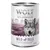 Wolf of Wilderness Wild Hills, 100% grain-free recipe, fresh duck with wild berries, roots and wild herbs, 400g. Texte en anglais.