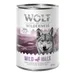Wolf of Wilderness konzervtető - Kiegészítésül: 6 x 400 g WoW Adult Wild Hills kacsa nedves kutyatáp