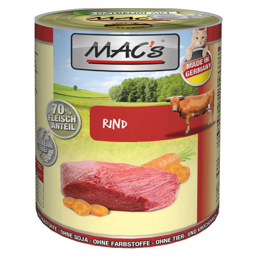 MAC's Cat 24 x 800 g Alimento umido per gatti - Manzo