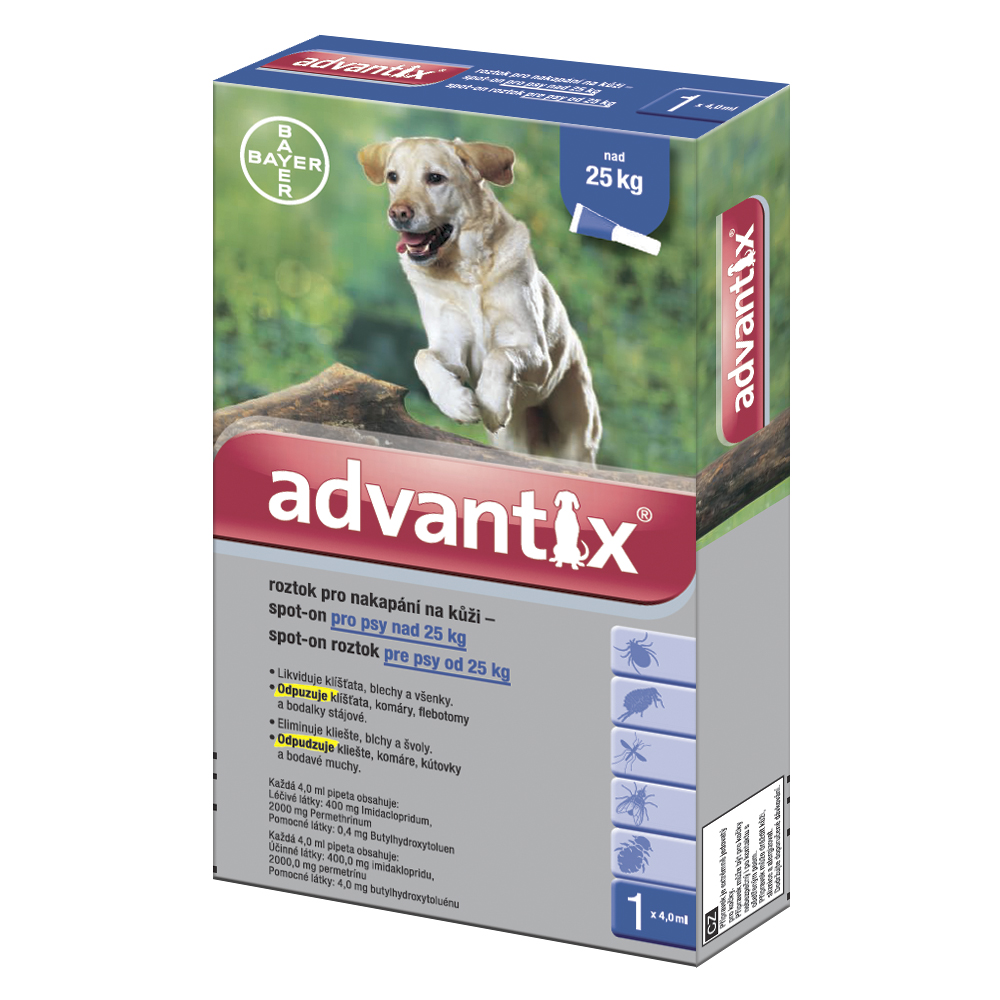 Fotografie produktu: Advantix spot-on pro psy od 25 kg do 40 kg - 2 x 4,0 ml