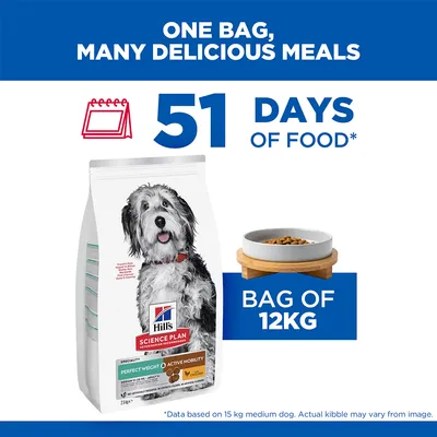 Hill's Science Plan Perfect Weight & Active Mobility Adult 1+ Medium with Chicken