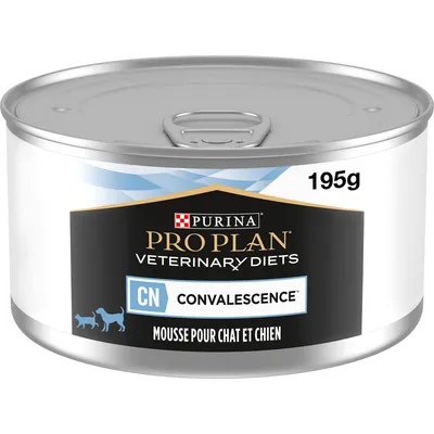 195g tin labelled Pro Plan Veterinary Diets CN Convalescence mousse for cat and dog