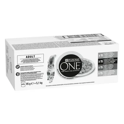 PURINA ONE Adult Pouches Mini Fillets in Gravy - Mixed Pack (60 x 85g) PURINA ONE Adult Pouches Mini Fillets in Gravy - Mixed Pack (60 x 85g)