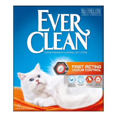 Ever Clean Super Premium Klumpstreu für Katzen, schnelle Geruchskontrolle, 10L, geringe Staubentwicklung, mit Aktivkohle und pflanzlichen Extrakten, ideal für kleine Räume.