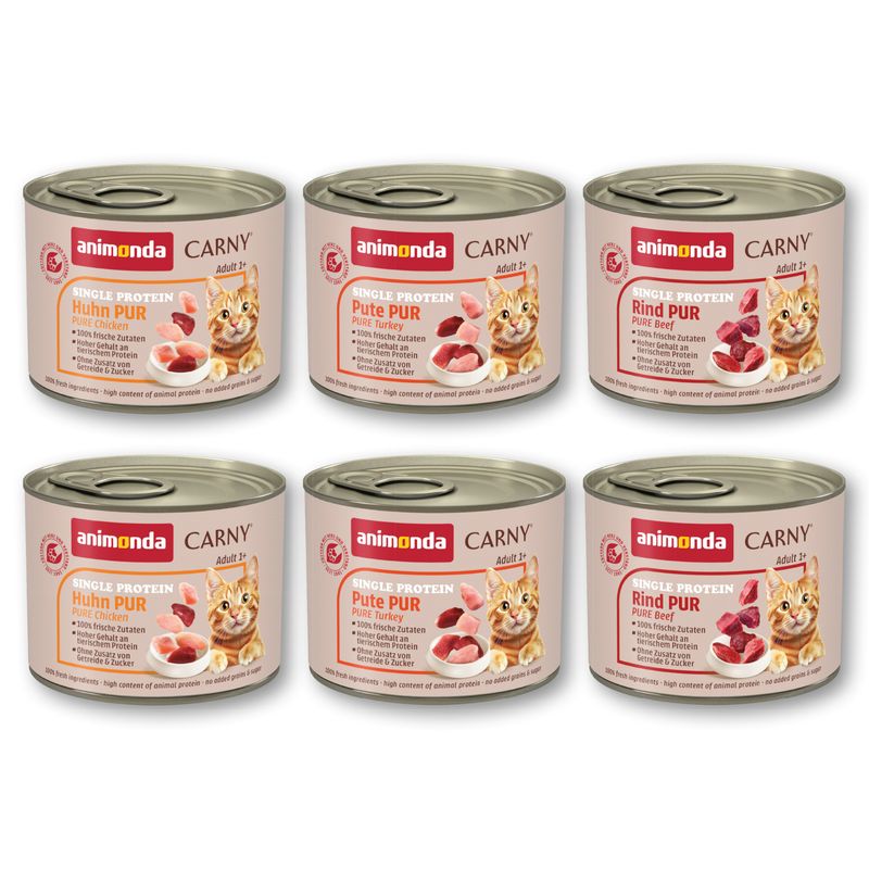 animonda Carny Single Protein Adult 6 x 200g/400g/800g - Pack de degustação