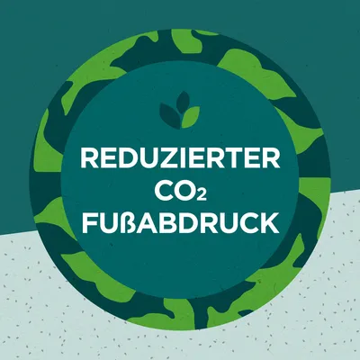 Reduzierter CO2-Fussabdruck. Nachhaltigkeitsmerkmal des Produkts.