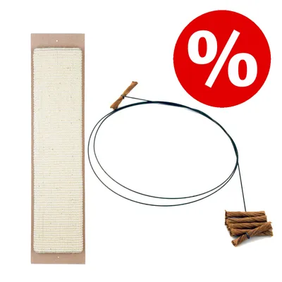 Lot ! Canne à pêche Cat Dancer + Griffoir en sisal Trixie pour chat