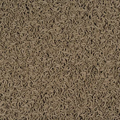 Vue rapprochée de granulés bruns en forme de petits vers, présentés en vrac. Aucun emballage ni marque visible.