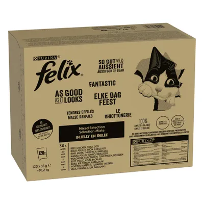 Jumbopack Felix "Aussi bon que beau" 120 x 85 g pour chat