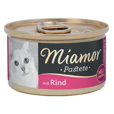 Miamor Pastete naudanlihalla, UUSI: mieto maku. Kissanruoka purkissa.