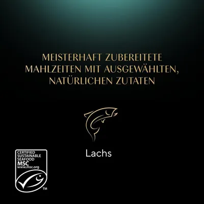 Meisterhaft zubereitete Mahlzeiten mit ausgewählten, natürlichen Zutaten. Lachs. Zertifiziert nachhaltige Meeresfrüchte MSC www.msc.org.
