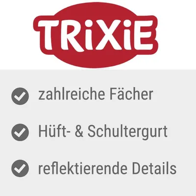 TRIXIE. zahlreiche Fächer, Hüft- & Schultergurt, reflektierende Details