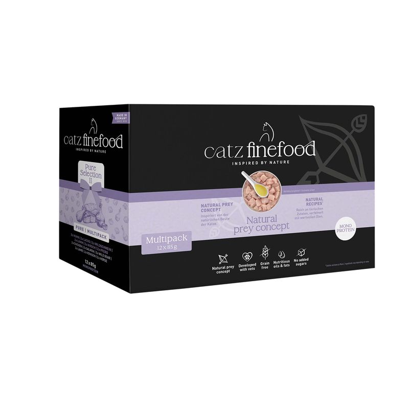 Blandpack: catz finefood Pure Pouches 12 x 80/85 g