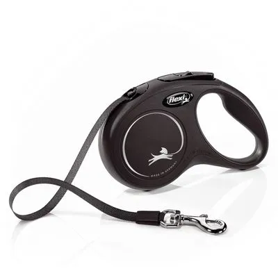 flexi Classic Lesă retractabilă, negru, 5 m