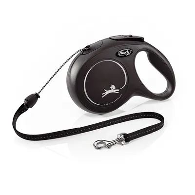 Laisse-cordon flexi New Classic M (8 m), noir pour chien
