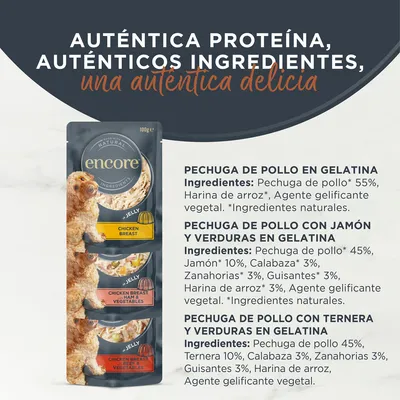 Encore en gelatina en bolsitas 5 x 100 g para perros - Pack mixto Encore en gelatina en bolsitas 5 x 100 g para perros - Pack mixto