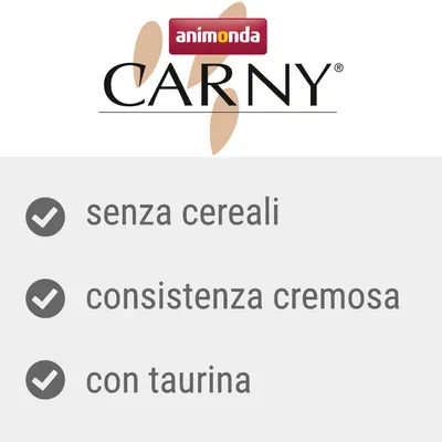 animonda Carny: senza cereali, consistenza cremosa, con taurina