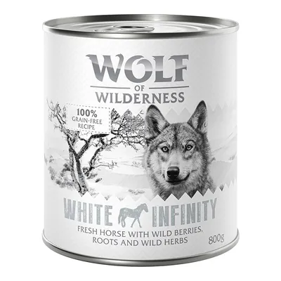 Wolf of Wilderness White Infinity, 100% grain-free recipe, fresh horse with wild berries, roots and wild herbs, 800 g