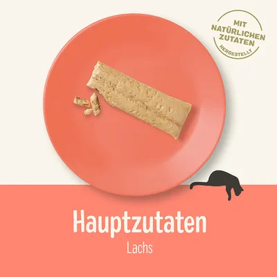 Hauptzutat: Lachs. Mit natürlichen Zutaten hergestellt.