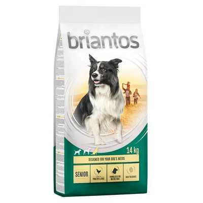 Briantos Senior koiranruoka, 14 kg, siipikarjaa ja riisiä, erityisesti vanhemmille koirille, hyvin siedetty.