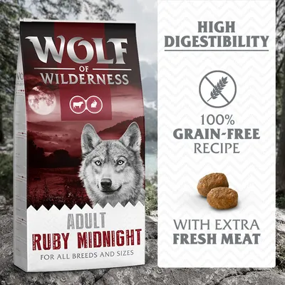 Wolf of Wilderness "Ruby Midnight" Okse & Kanin - kornfri