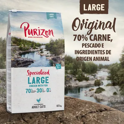 Purizon Large Adult con pollo y pescado para gatos, sin cereales