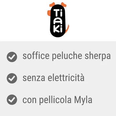 Tiaki, soffice peluche sherpa, senza elettricità, con pellicola Myla