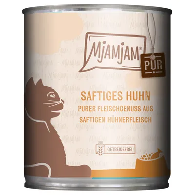 MjAMjAM Pur Pollo jugoso. Puro disfrute de carne de pollo jugosa. Sin cereales.