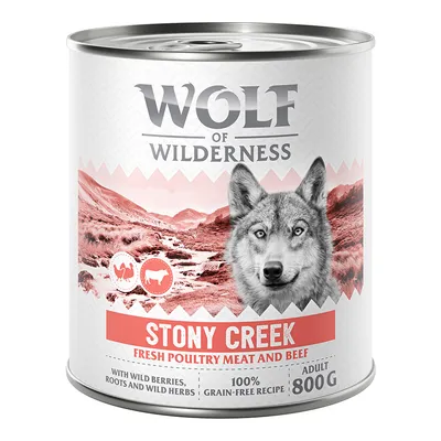 Wolf of Wilderness Stony Creek, frisches Geflügelfleisch und Rind, mit Wildbeeren, Wurzeln und Kräutern, 100% getreidefreie Rezeptur, Adult, 800g.
