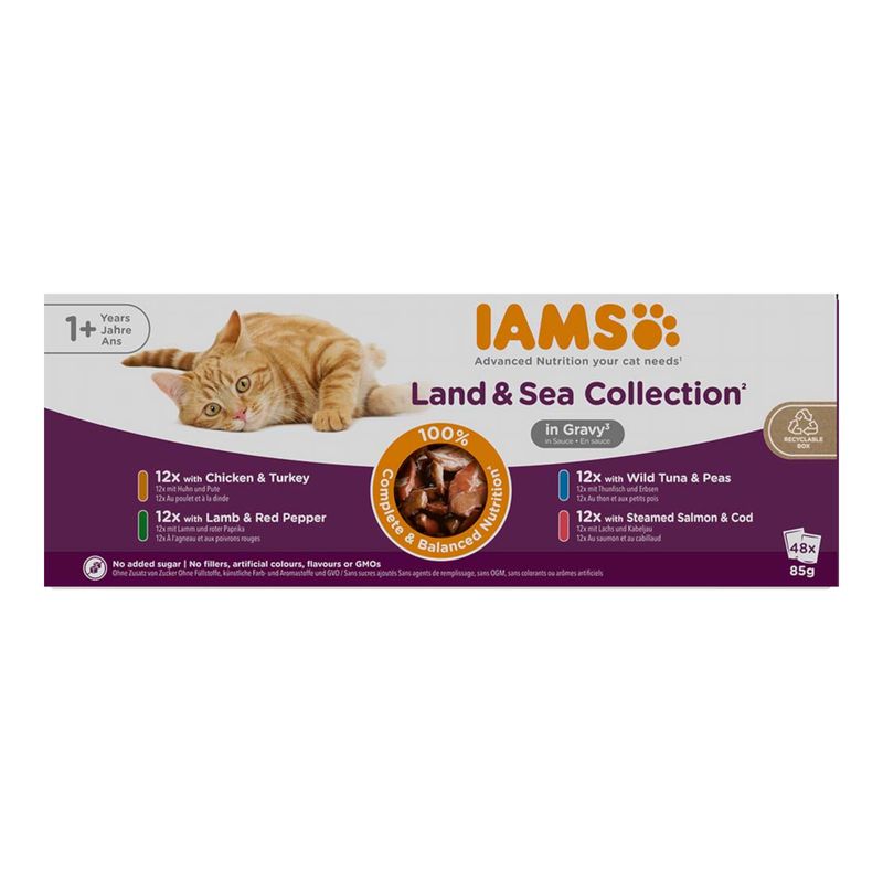 Fai scorta! IAMS Advanced Nutrition Adult Land & Sea Mix 48 x 85 g